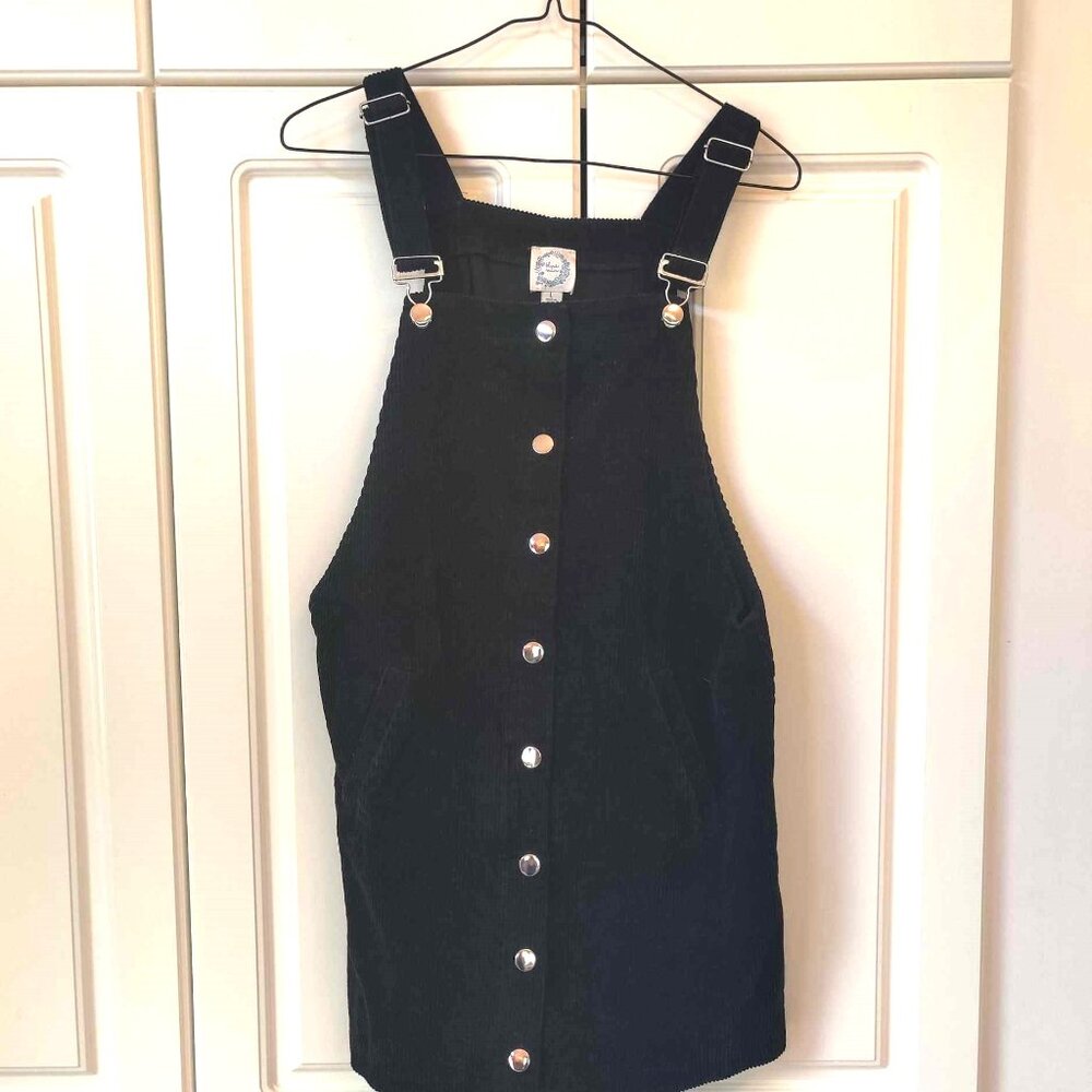 Black corduroy romper with buttons, size large from blue rain